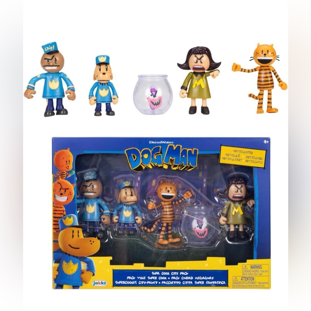 Dog Man 2.5" Inch Figures 5-Pack Multipack from Jakks Pacific's Wave #3